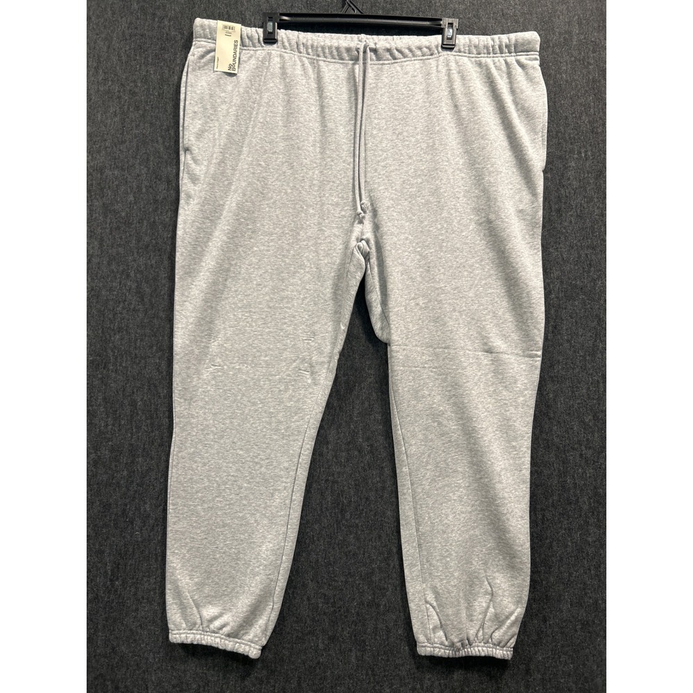 No Boundaries Fleece Jogger Mens 3XL Heather Grey New Drawstring Elastic Cuffs